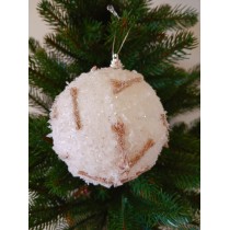 Новорічні кулі засніжені "Рафаелка" Ø100мм, ціна за набір 2 шт (SH236)